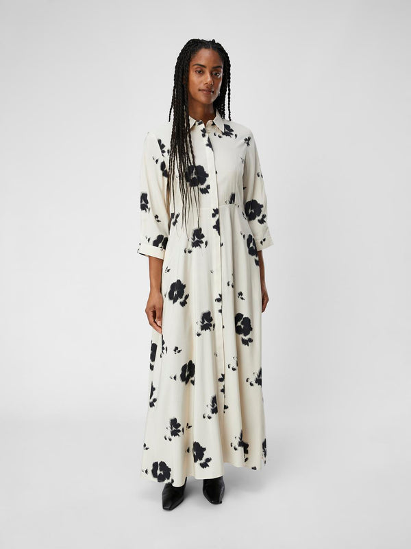 Object Jenni mekko - musta-valko kuvioitu - kukkamekko - naisten muoti - mekot - IHANA Store - lifestylemyymälä - verkkokauppa