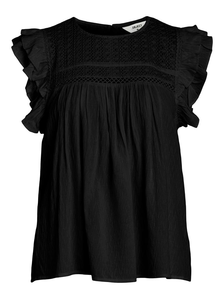 Object Nao toppi - pitsitoppi - musta - naisten vaatteet - IHANA Store - lifestylemyymälä