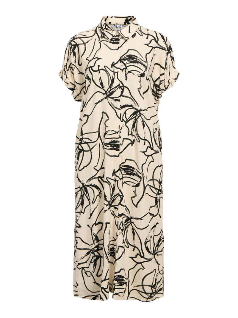 Object Sanne mekko - beige - kuvioitu - paitamekot - naisten vaatteet - IHANA Store - lifestyle 