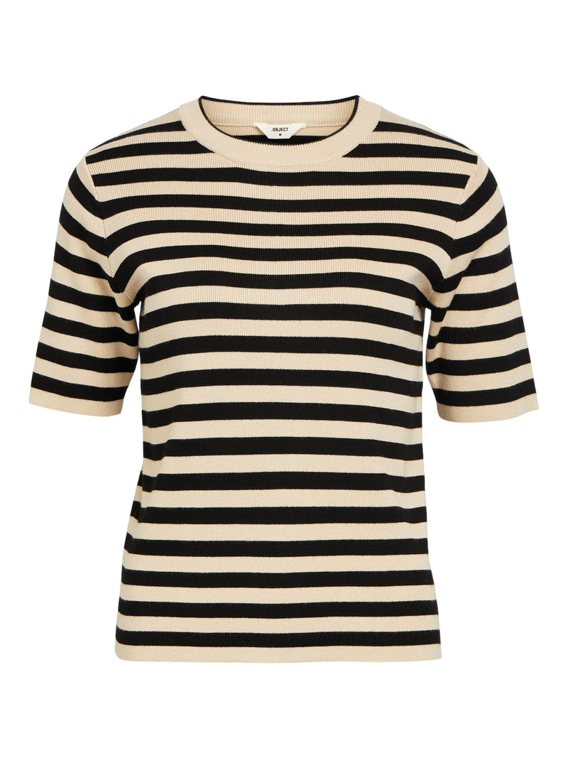 Object Ester neulepusero - musta-beige raidallinen - naisten vaatteet - neuleet - muoti - IHANA Store - lifestyle
