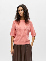 Object Laney Rubin neule lyhythihainen - persikka - naisten vaatteet - muoti - lifestyle - IHANA Store - kotimainen verkkokauppa