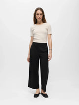 Object Lisa cropped housut - musta -leveät lahkeet - vajaamittainen housu - naisten alaosat - Naisten vaatteet - IHANA Store - lifestylemyymälä - kotimainen verkkokauppa