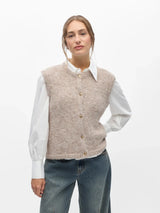 Object Saggia neuleliivi - beige - neuletakit - lyhythihaiset neuletakit - neuleliivit - naisten muoti - lifestyle- IHANA Store