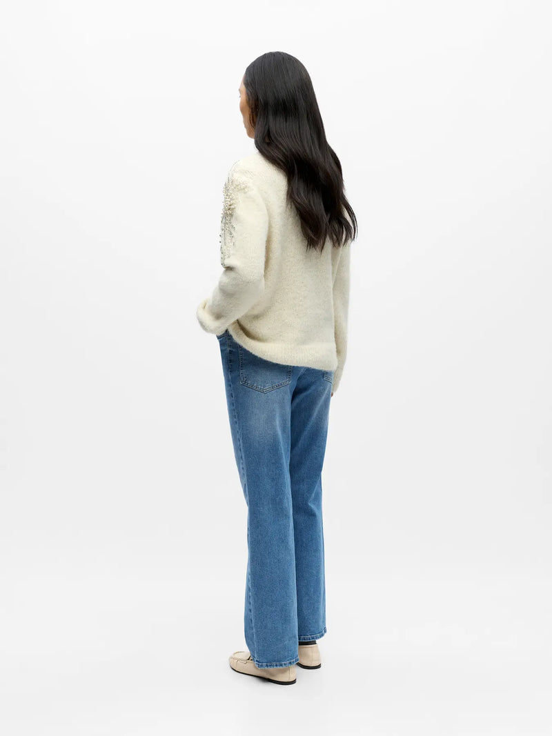 Object Salika neule - luonnonvalkoinen - helmikirjailtu - naisten muoti - neuleet - lifestyle - IHANA Store