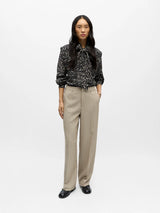 Object Sigrid Casual housut - beige meleerattu - naisten housut - muoti - pukeutuminen - lifestyle - IHANA Store