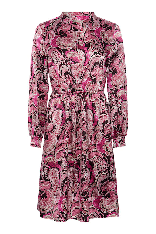 PBO Kailey silkkimekko - pinkki-roosa paisley kuvioitu - silkkivaatteet - mekot ja tunikat - naisten vaatteet - IHANA Store - lifestylemyymälä - verkkokauppa - vaateliike