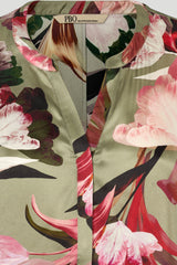 PBO Blaine silkkipaita  - oliivi - kuvioitu - naisten silkkipaidat - muoti - lifestyle - IHANA Store - kotimainen verkkokauppa