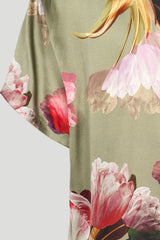 PBO Blaine silkkipaita  - oliivi - kuvioitu - naisten silkkipaidat - muoti - lifestyle - IHANA Store - kotimainen verkkokauppa