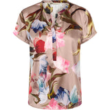 PBO Blaine silkkipaita  - taupe - kukkakuvioitu - naisten silkkipaidat - silkkivaatteet - muoti - lifestyle - IHANA Store - kotimainen verkkokauppa