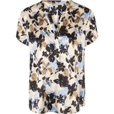 PBO Blaine silkkipaita  - beige-sini-kuvioitu - naisten silkkipaidat - muoti - lifestyle - IHANA Store