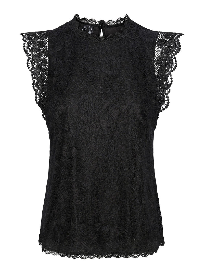 Pieces Olline pitsitoppi - musta - Naisten vaatteet - muoti - pukeutuminen - IHANA Store - lifestyle