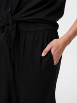 Pieces Pia culotteshousut - musta - ohuet housut - naisten vaatteet - alaosa - IHANA Store - muoti - lifestyle 