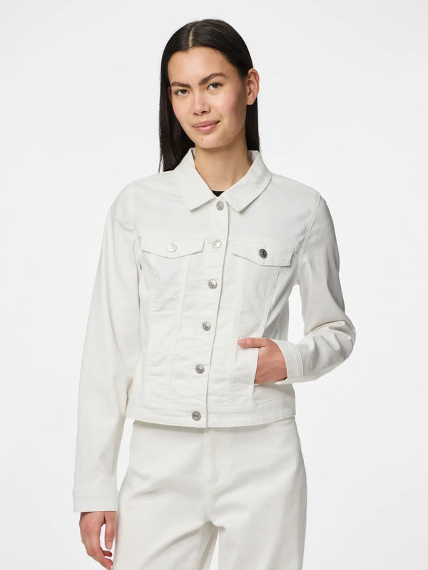 Pieces Coia farkkutakki - valkoinen - naisten takit - muoti - lifestyle - IHANA Store