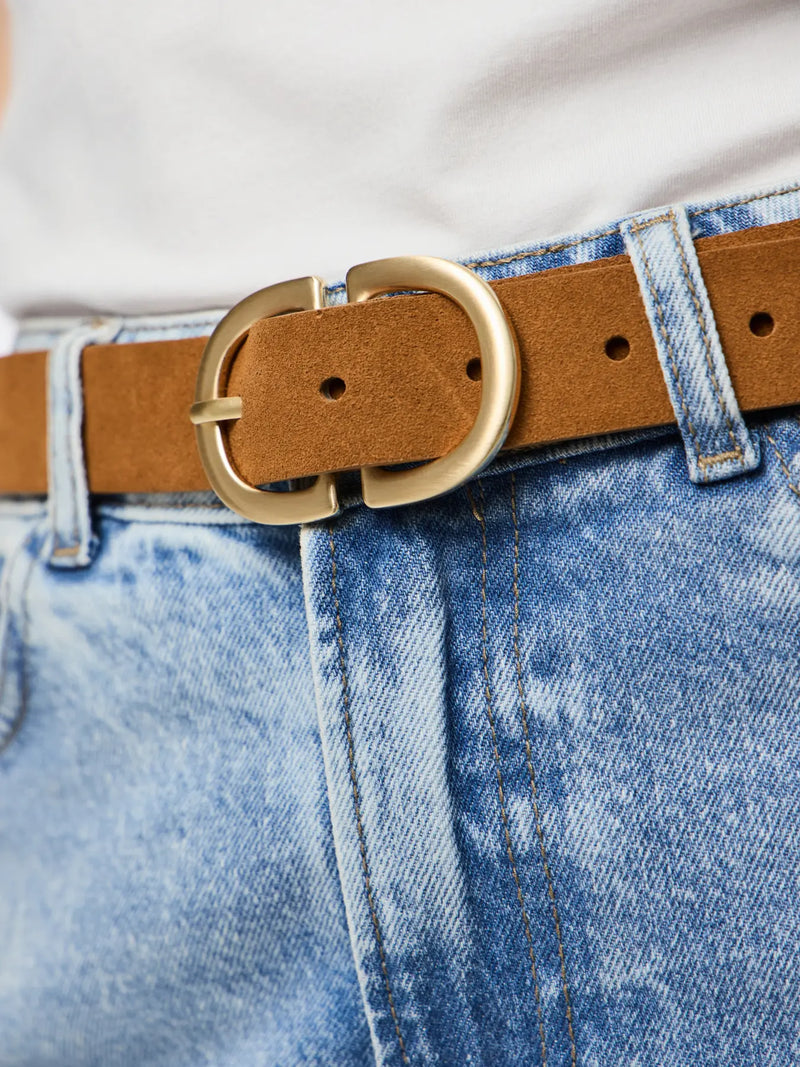 Pieces Juva vyö - konjakki - mokkanahkainen vyö - naisten asusteet - naisten vyö - lifestyle - IHANA Store 