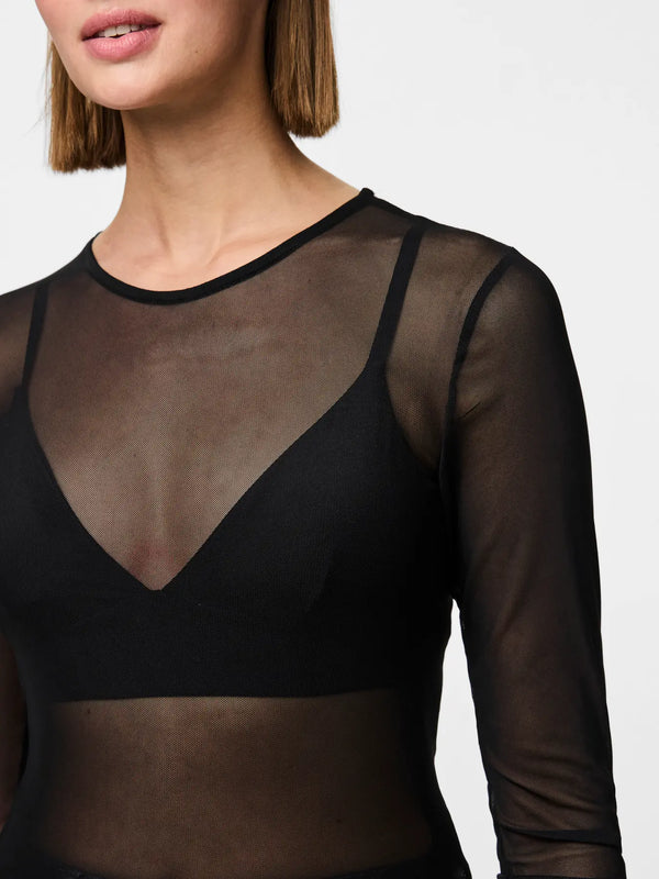 Pieces Ninni meshpusero - musta - naisten muoti - paidat ja puserot - lifestyle - IHANA Store