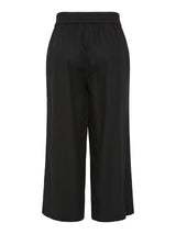 Pieces Pia culotteshousut - musta - ohuet housut - pellavasekoita - naisten vaatteet - alaosa - IHANA Store - muoti - lifestyle - kotimainen verkkokauppa