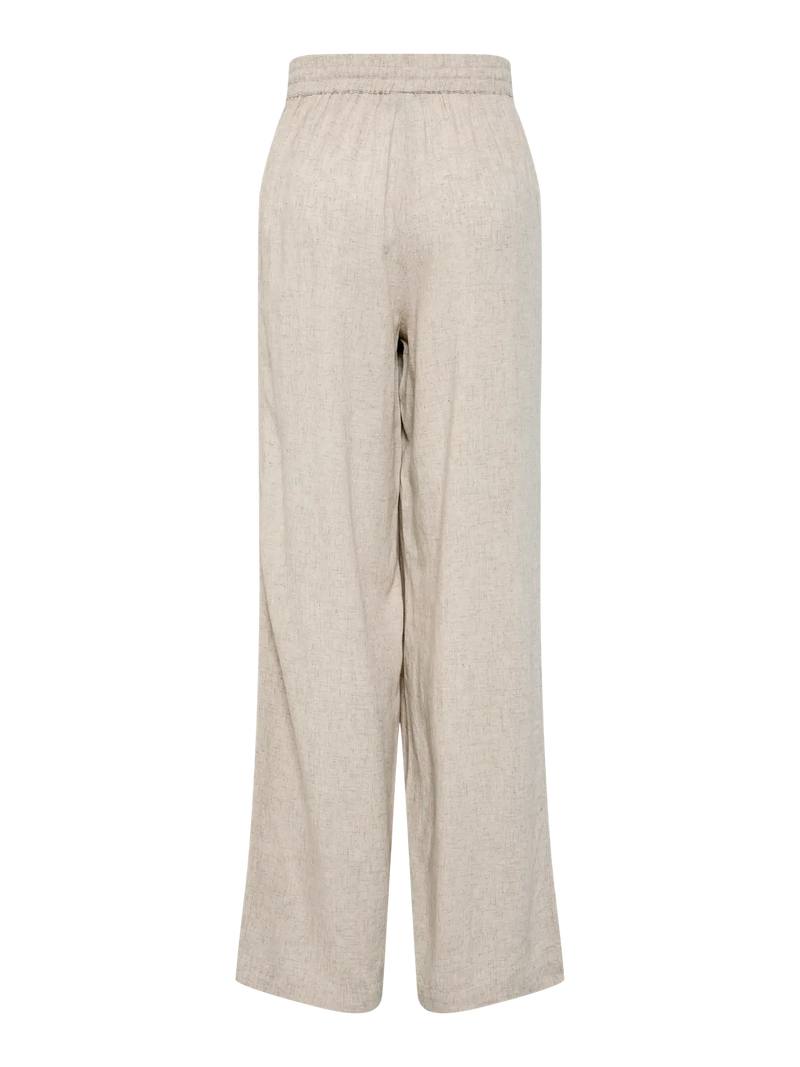Pieces Pia housut - beige - naisten vaatteet - ohuet housut - alaosat - IHANA Store - lifestyle - muoti