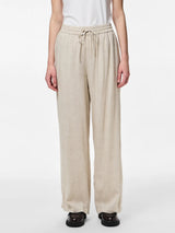 Pieces Pia housut - beige - naisten vaatteet - ohuet housut - alaosat - IHANA Store - lifestyle - muoti