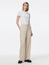 Pieces Pia housut - beige - naisten vaatteet - ohuet housut - alaosat - IHANA Store - lifestyle - muoti