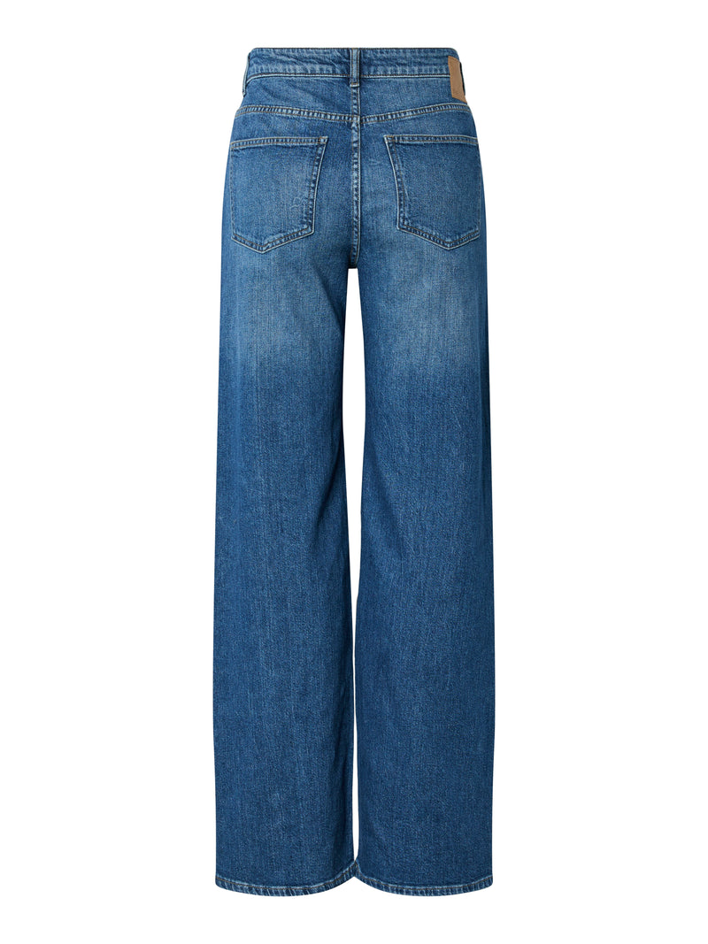 Pieces Silke farkut - sininen - naisten farkut - leveälahkeiset farkut - naisten muoti - naisten vaatteet - pukeutuminen - lifestyle - IHANA Store