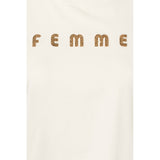Rue de Femme Alvina Siv t-paita - valkoinen / kulta - printtipaidat - t-paidat -  naisten muoti - lifestyle - IHANA Store - kotimainen verkkokauppa