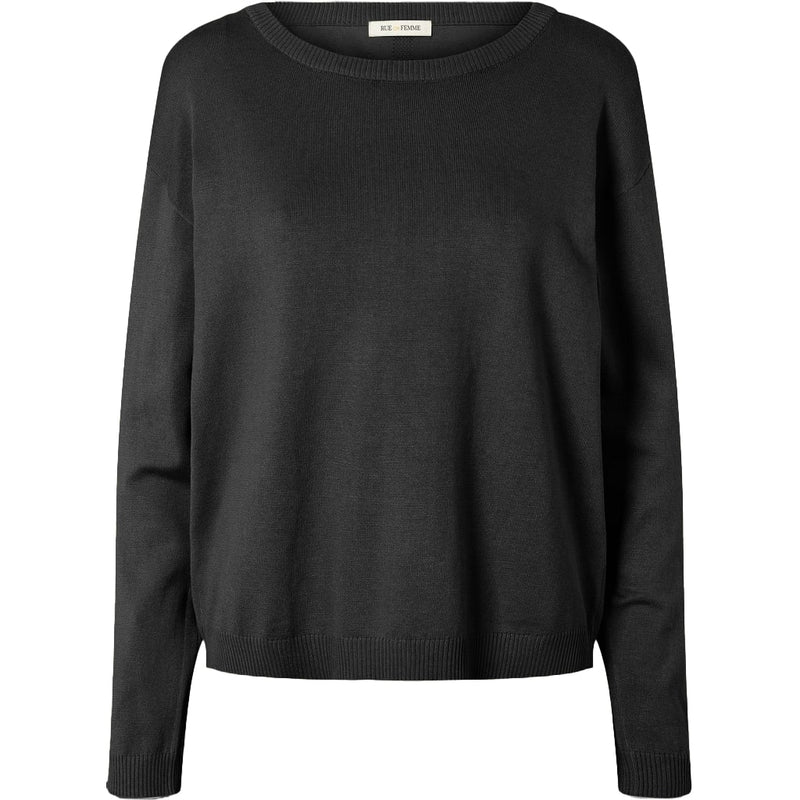 Rue de Femme Jorunn neule - musta - naisten neuleet - villaton neule - muoti - lifestylemyymälä - IHANA Store