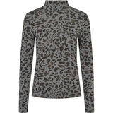 Rue de Femme Roll neck pusero - harmaa leokuvio - naisten muoti - paidat - poolopuserot - pukeutuminen - lifestyle - IHANA Store - kotimainen verkkokauppa