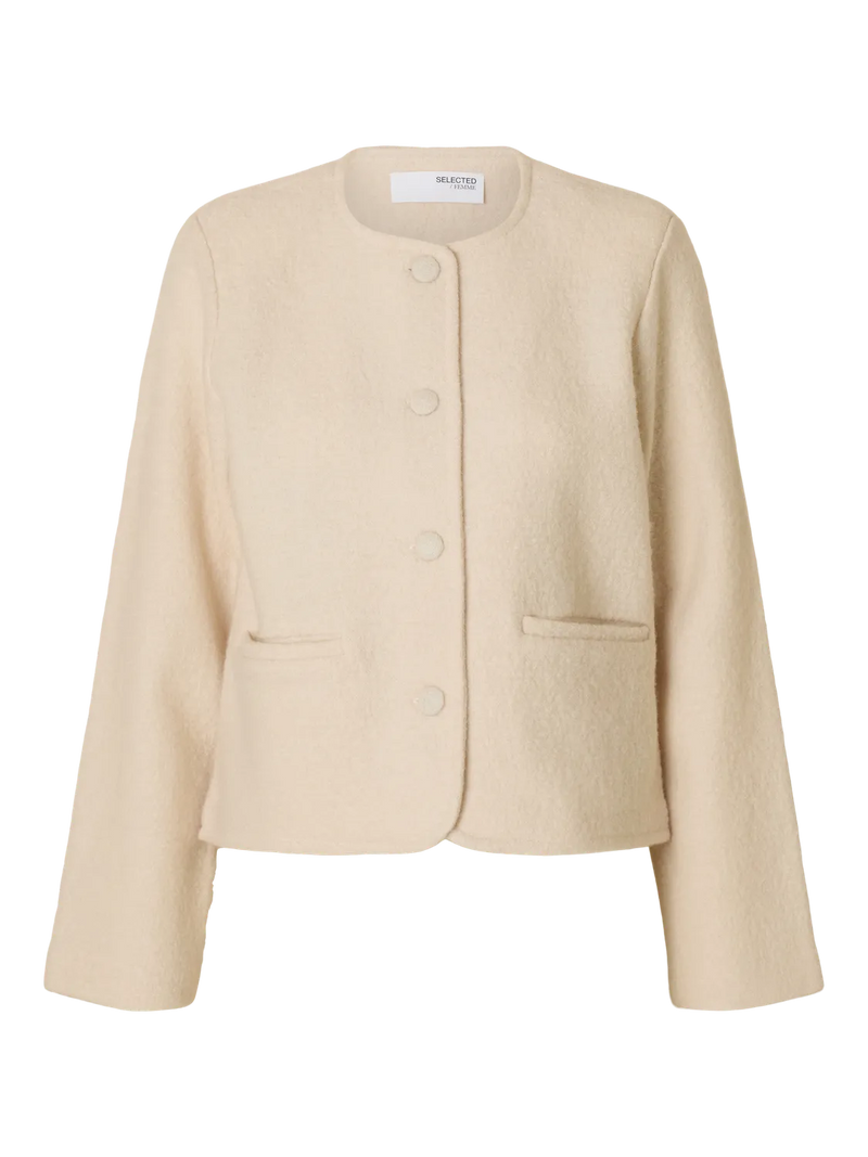 Selected Femme Darla neuletakki - lyhyt neuletakki - beige - villatakki - naisten vaatteet - IHANA Store 