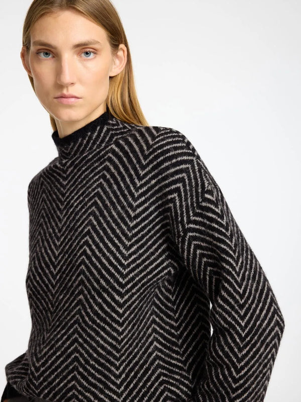 Selected Femme Lulu Herringbone neule - villaneule - kuvioitu - naisten vaatteet - IHANA Store 