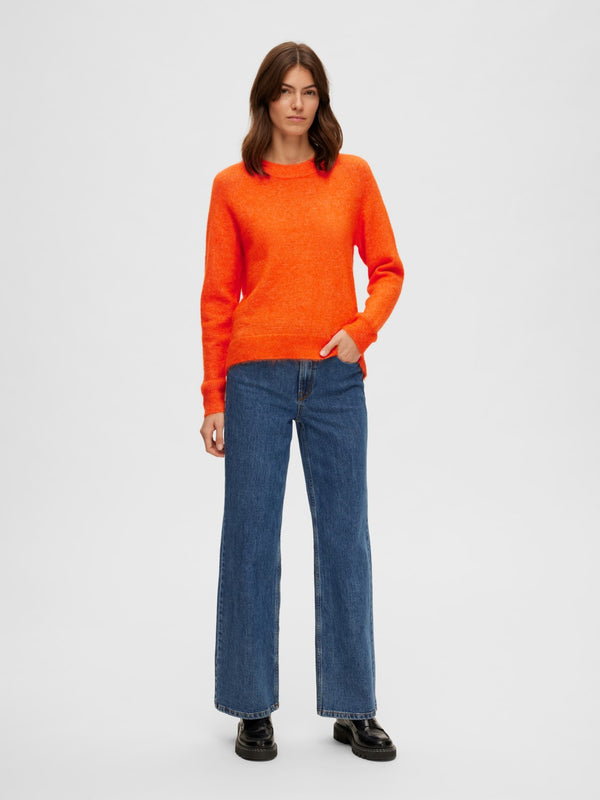 Selected Femme Lulu neule - oranssi - Neuleet ja neuletakit - Naisten vaatteet - IHANA Store