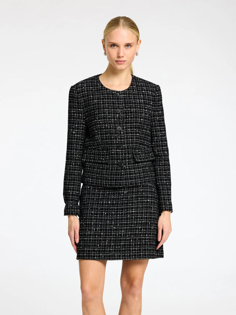 Selected Femme Wilma jakku - naisten sisätakit - kuvioitu - musta - naisten vaatteet - IHANA Store 