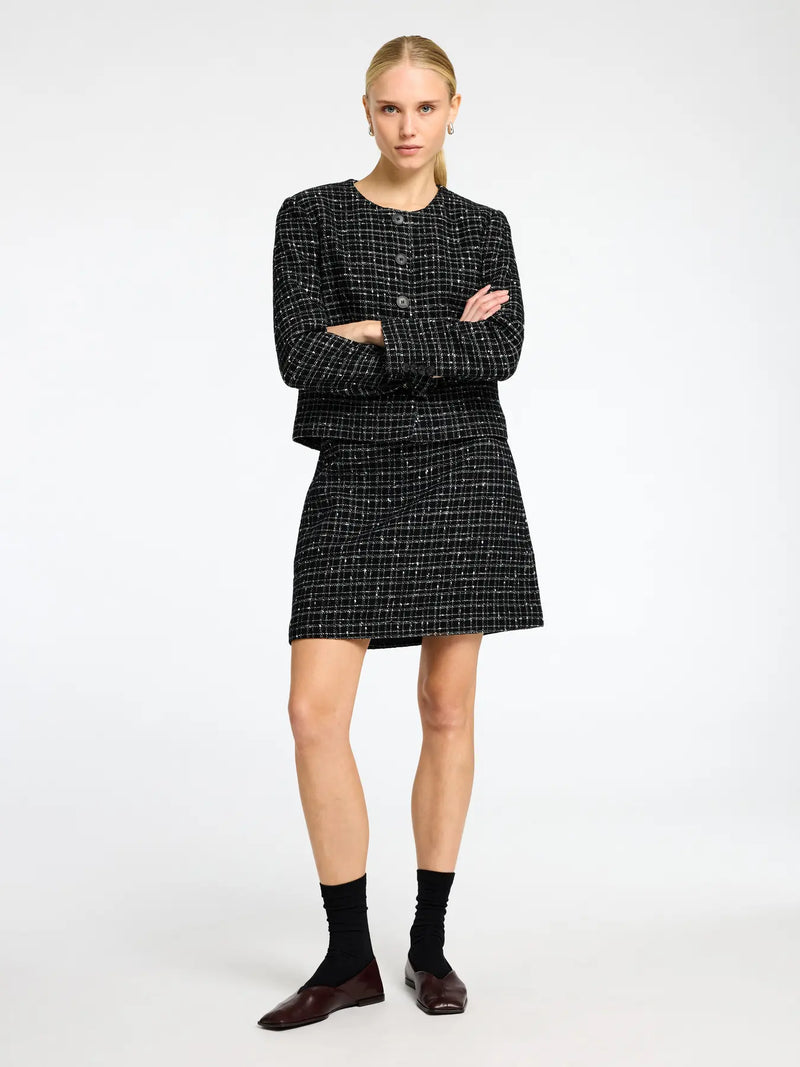 Selected Femme Wilma jakku - naisten sisätakit - kuvioitu - musta - naisten vaatteet - IHANA Store 