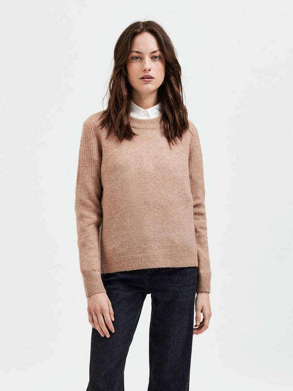 Selected Femme Sia neulepusero - beige - yläosat - naisten vaatteet - IHANA Store - lifestylemyymälä