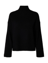 Selected Cille neule - musta - naisten neuleet - villavaatteet - villa -kasmirneule - naisten muoti - pukeutuminen - lifestyle - IHANA Store