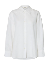 Selected Cleo pellavapaitapusero - valkoinen - pellavavaatteet  - naisten vaatteet - muoti - lifestyle - IHANA Store - kotimainen verkkokauppa