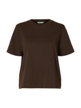 Selected Essential boxy t-paita - tummanruskea - pyöreä kaula-aukko - t-paita - boxy -  - naisten vaatteet -  IHANA Store - lifestyle - kotimainen verkkokauppa