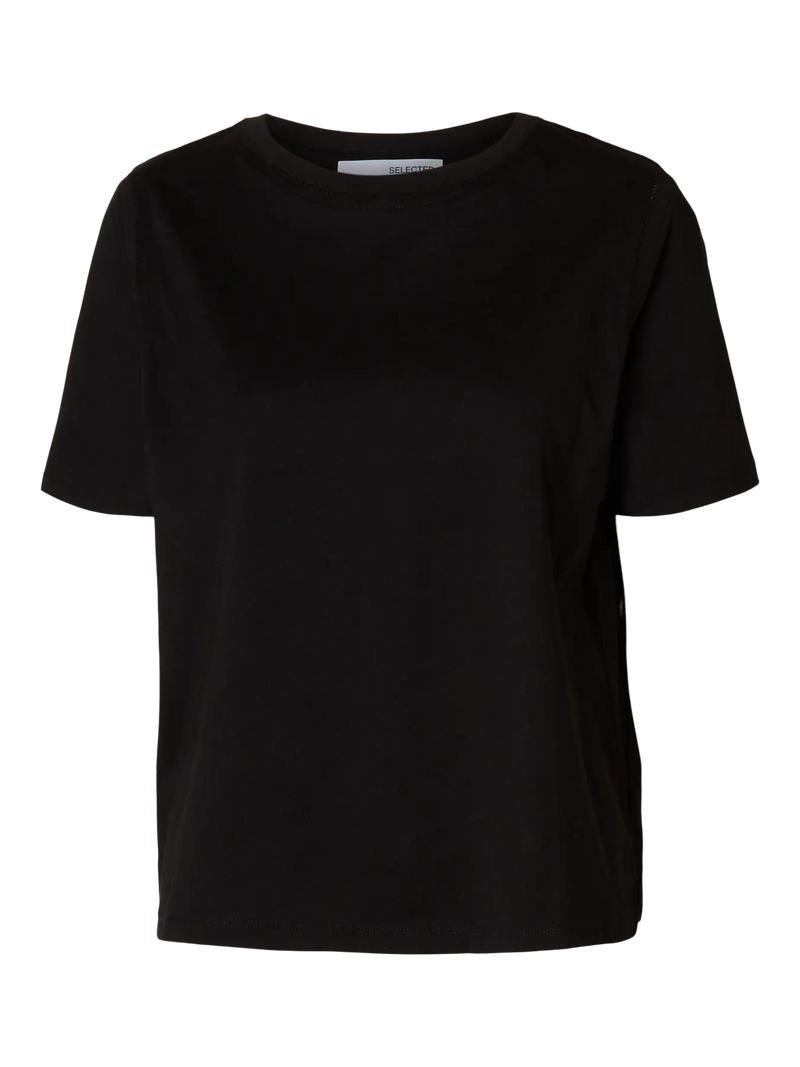 Selected Femme Assia t-paita - musta - naisten muoti - naisten t-paita - pukeutuminen - kesävaatteet - lifestyle - IHANA Store
