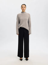 Selected Cille neule - beige - naisten neuleet - villavaatteet - naisten muoti - pukeutuminen - lifestyle - IHANA Store