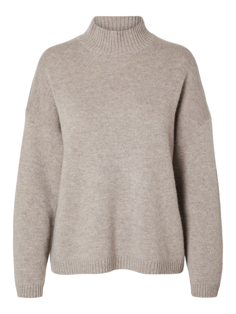 Selected Cille villaneule - beige - naisten neuleet - villavaatteet - naisten muoti - pukeutuminen - lifestyle - IHANA Store