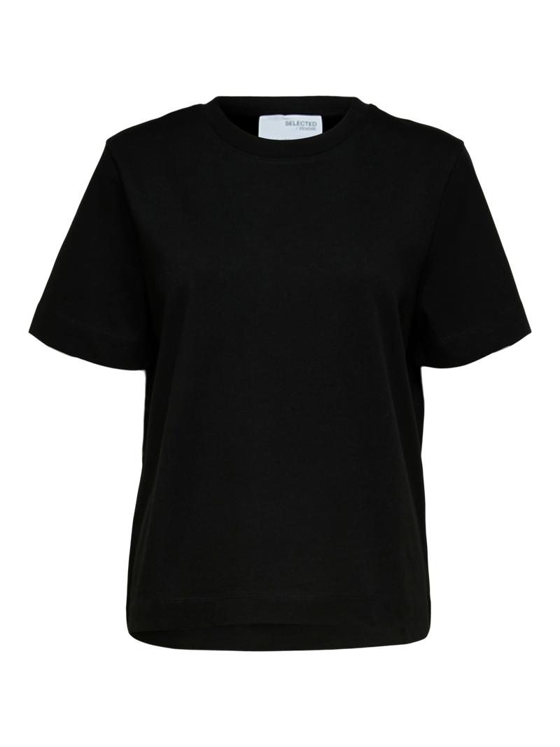 Selected Femme Essential boxy t-paita - pyöreä kaula-aukko - t-paita - musta - naisten vaatteet - IHANA Store