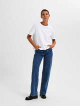 Selected Femme Essential t-paita - pyöreä kaula-aukko - t-paita - boxy - valkoinen - naisten vaatteet - IHANA Store - lifestyle - verkkokauppa