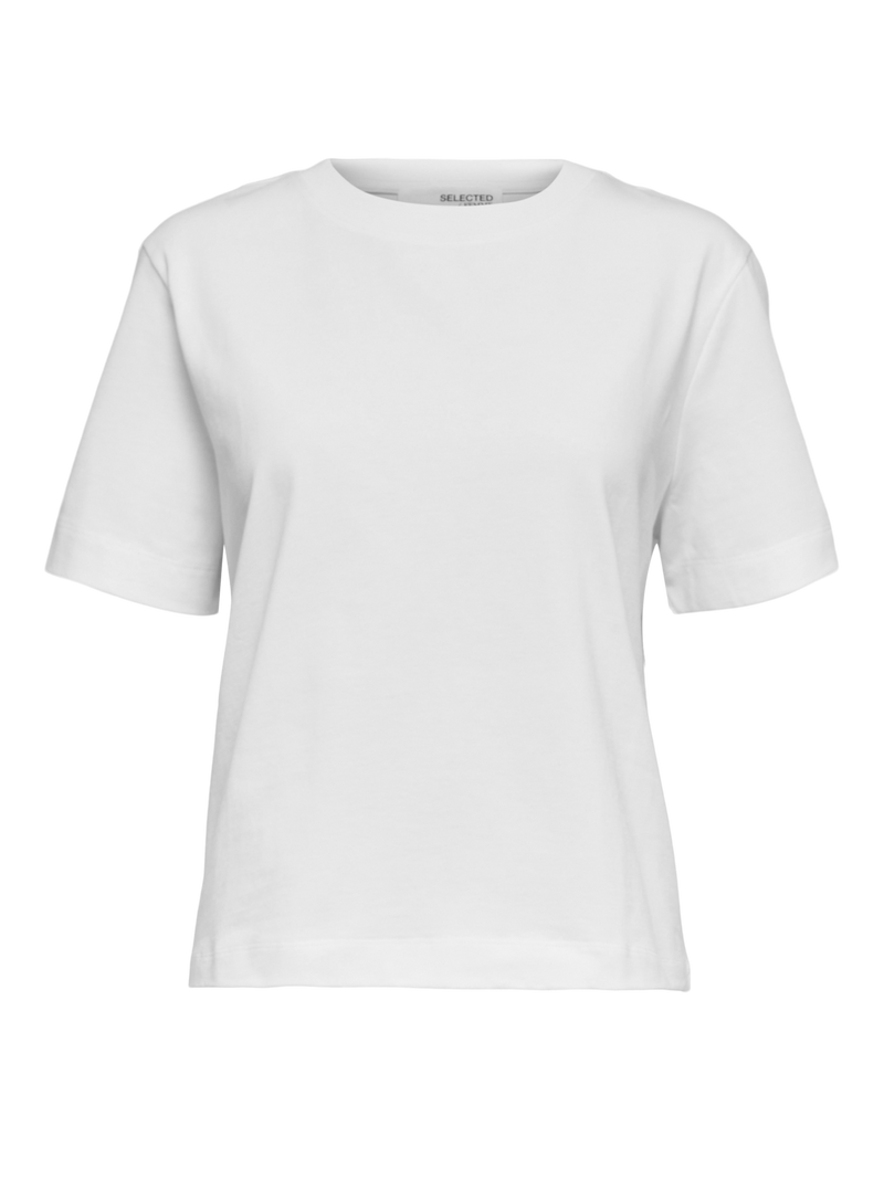 Selected Femme Essential t-paita - pyöreä kaula-aukko - t-paita - boxy - valkoinen - naisten vaatteet - IHANA Store - lifestyle - verkkokauppa