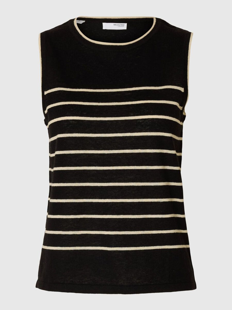 Selected Femme Esther toppi - musta raidallinen - muoti - naisten pukeutuminen - lifestylemyymälä - IHANA Store