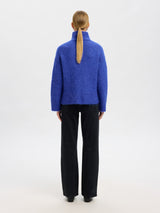 Selected Femme Gabriella pooloneule - sininen - naisten vaatteet - poolopaita - villapaita - IHANA Store 