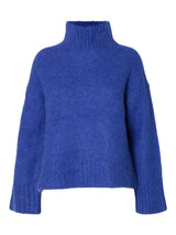 Selected Femme Gabriella pooloneule - sininen - naisten vaatteet - poolopaita - villapaita - IHANA Store 