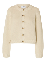 Selected Femme Ivy neuletakki - luonnonvalkoinen - naisten muoti - puketuminen - villaton neuletakki - lifestyle - IHANA Store