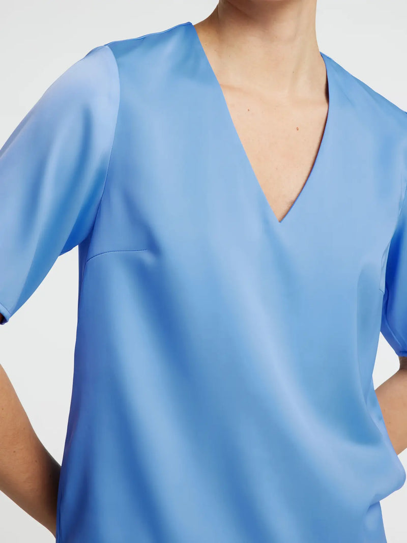 Selected Femme Lena pusero - sininen - lyhythihainen pusero - naisten juhlapaidat - muoti - lifestylemyymälä - IHANA Store