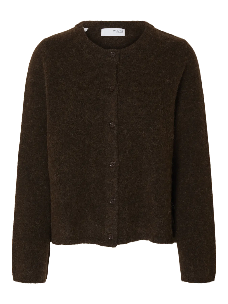 Selected Femme Lulu New neuletakki - ruskea - naisten muoti - lifestyle - IHANA Store