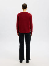 Selected Femme Lulu neule - punainen - villaneule - o-aukko - o-aukkoinen neule - naisten vaatteet - IHANA Store 