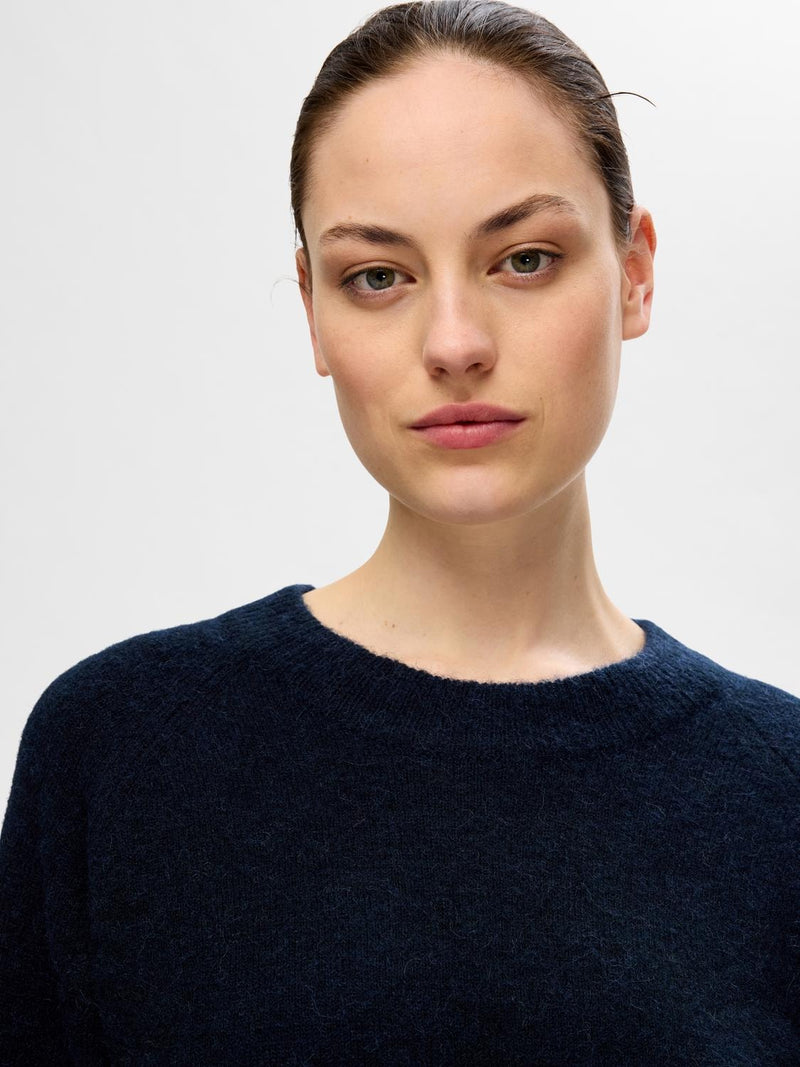 Selected Femme Lulu o-aukkoinen neule - sininen - neuleet - Naisten vaatteet - muoti - pukeutuminen - lifestyle - IHANA Store - verkkokauppa